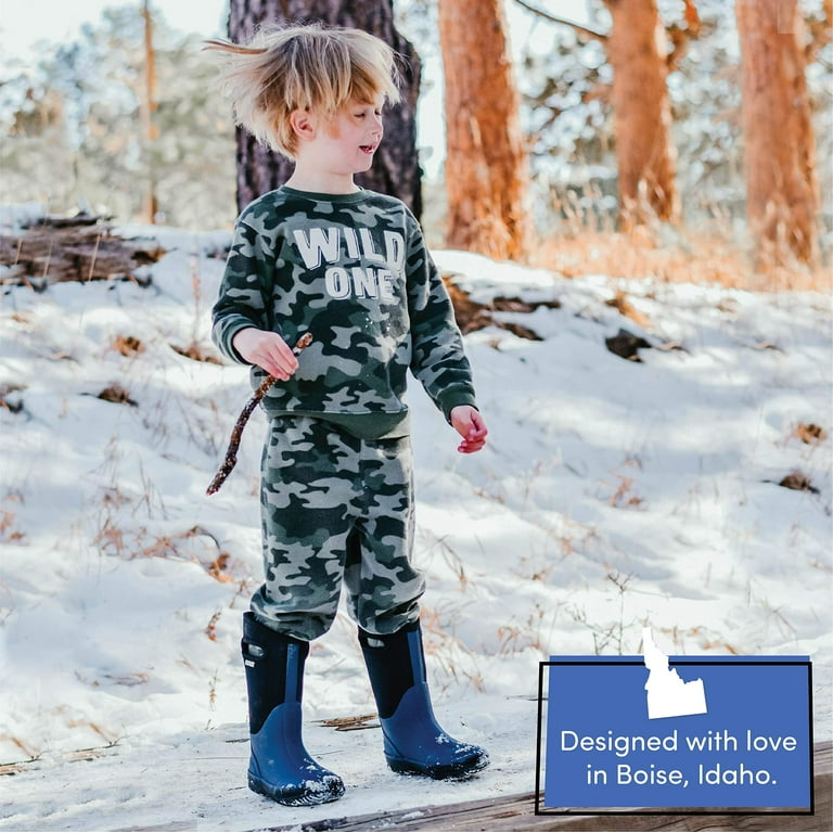 Lone Cone Insulating All Weather MudBoots for Toddlers and Kids Warm Neoprene Boots for Snow Rain and Muck Ribbon Blue 12 Little Kid Walmart