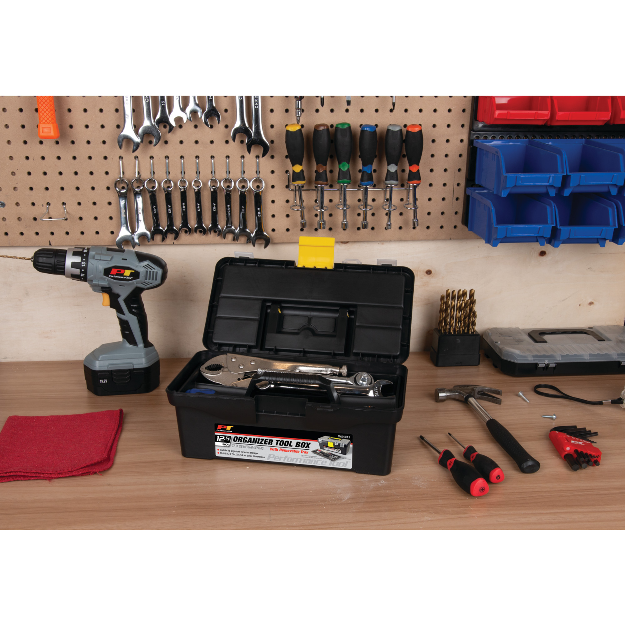 Performance Tool Heavy-Duty Plastic Organizer Box, Black photo 7