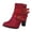 Red, variant on Mostsola Ankle Boots for Women Fashion Buckles Round Toe Block Heeled Booties Retro Dress Pumps