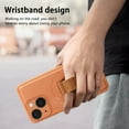 thumbnail image 2 of Designed for iPhone 14 Case Magnetic, [Support Wireless Charging] Rugged Cover with Wristband Anti-Drop Finger Strap Heavy Duty Shockproof Phone Case for iPhone 14, Brown, 2 of 9