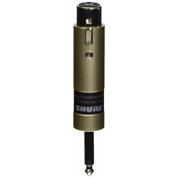 Shure A85F Line Matching Transformer - Low Z Female XLR to High Z 1/4-Inch Phone Plug Connects a Balanced Low Impedance Microphone Output t