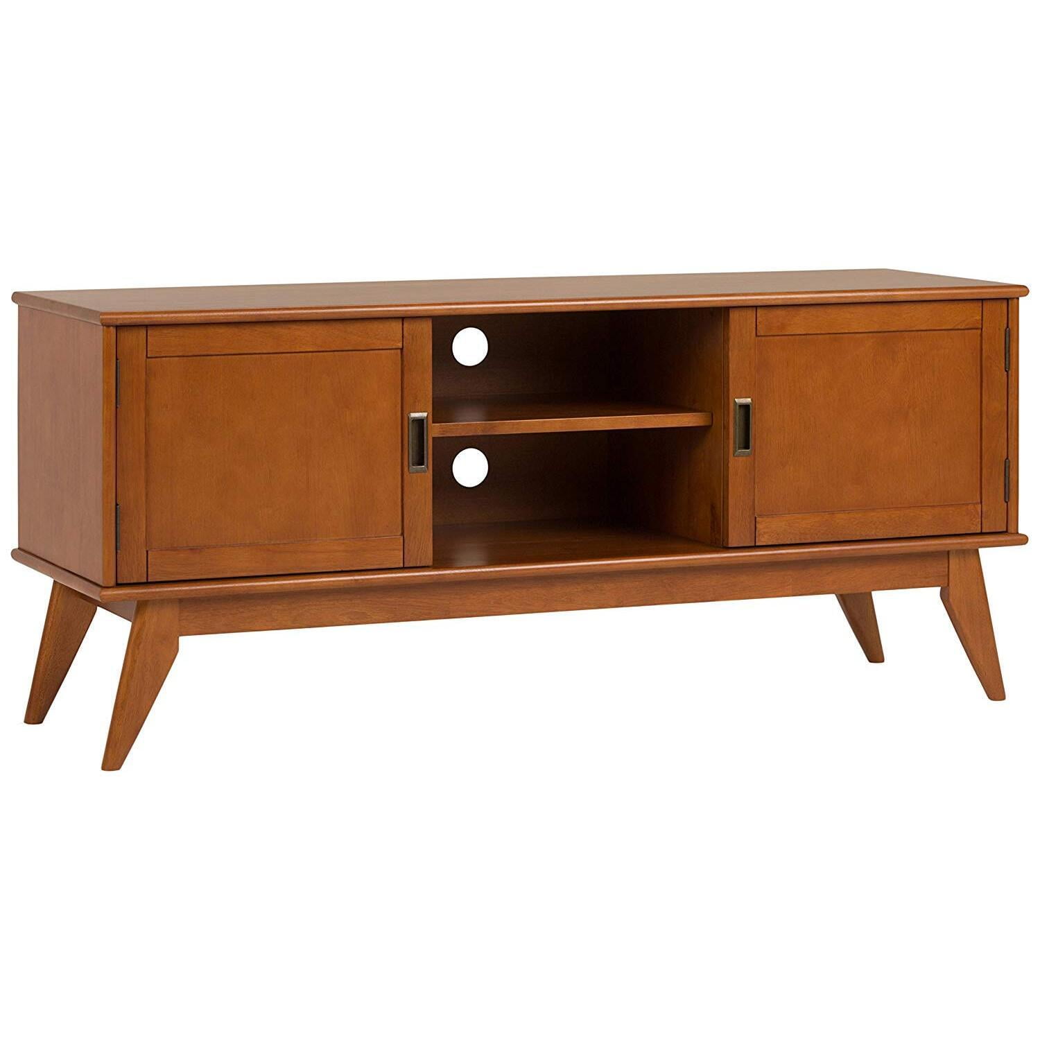 Simpli Home Draper Mid Century Low TV Media Stand For TVs upto 66 inches