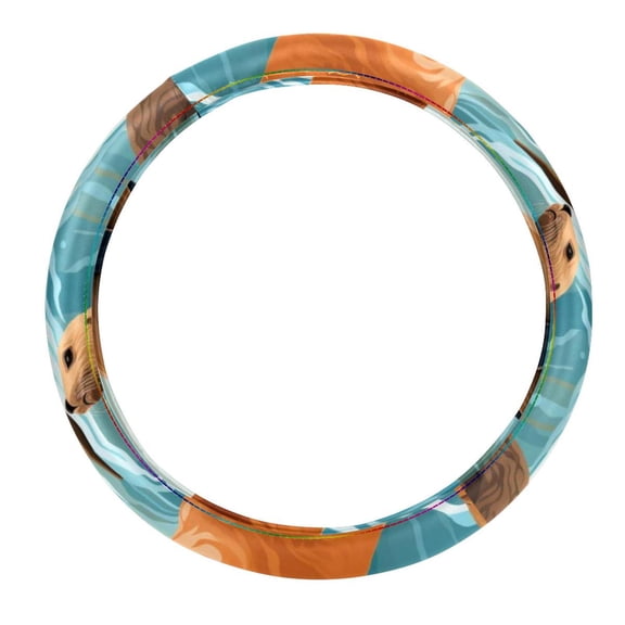 Sea Lion 14.5 Inch Printing PVC Leather Auto Accessories Steering Wheel Cover Car Wheel Cover Steering Wheel Covers