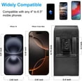 thumbnail image 4 of Universal Cell Phone Belt Holster Case, Tekcoo Vertical Leather Belt Clip Pouch Hybrid Carrying Case w/ Snap on Cover for CellPhone up to 6.7" -Black, 4 of 10