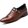 thumbnail image 1 of Men Wedding Slip On Loafers Shoes Formal Office Work Faux Leather Pointed Toe Shoes, 1 of 1