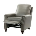 thumbnail image 4 of Upholstered Genuine Leather Recliner Chair with Solid Wood Legs, Dove, 4 of 10