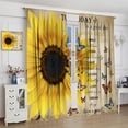 thumbnail image 4 of Vintage Sunflower Curtains for Living Room,Rustic Cabin Farmhouse Yellow Floral Drapes,Inspirational Quotes Butterfly Print Window Treatments for Kitchen Bedroom Apartment 84x84in, 4 of 5
