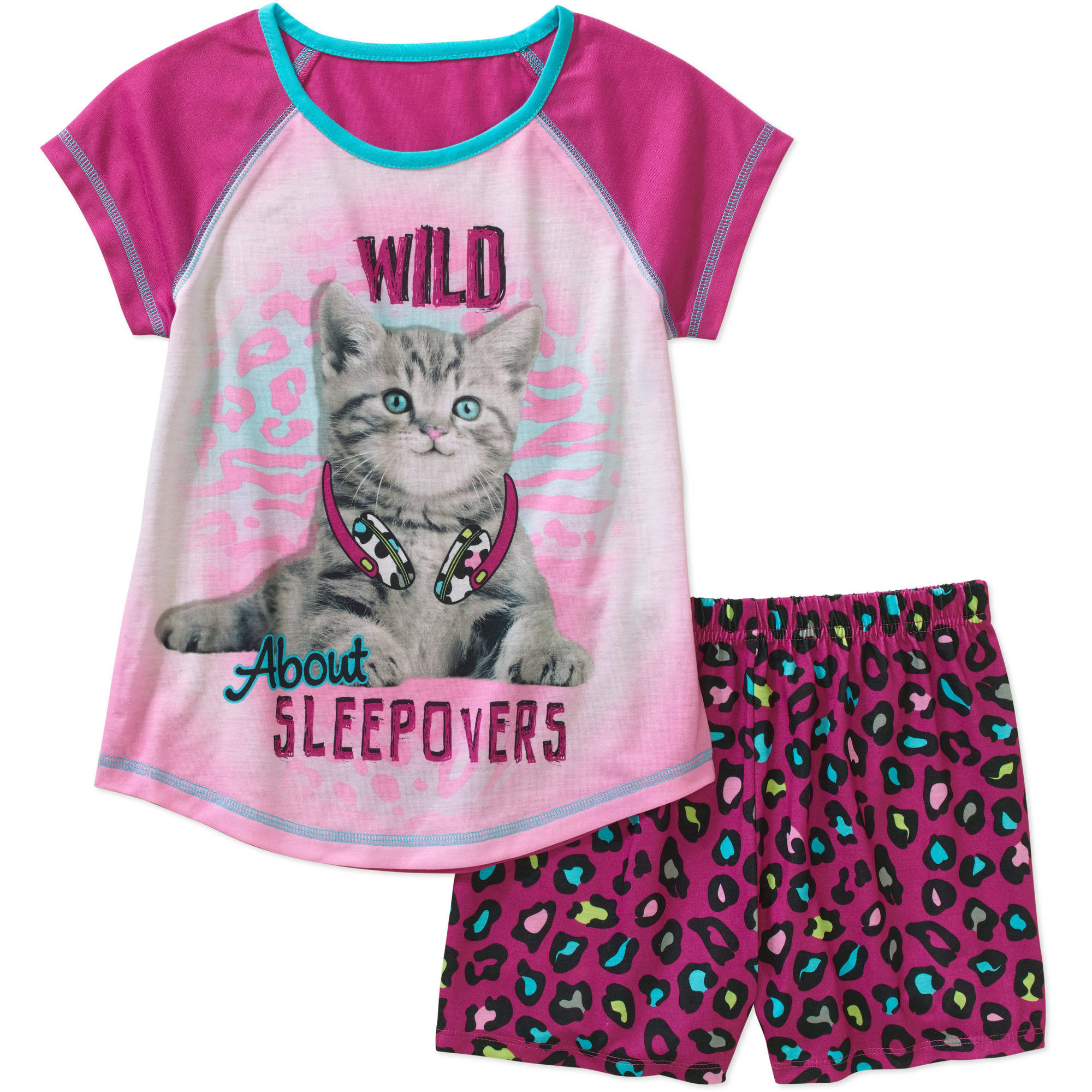 Girls' Photo Real Graphic Sleep Tank Top and Short 2 Piece Pajama Set