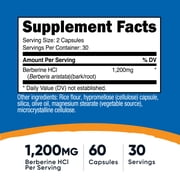 Nutricost Berberine HCl 600mg, 60 Vegetarian Capsules - Non-GMO Supplement
