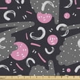 thumbnail image 1 of Abstract Fabric by the Yard, Modern Creative Style Strokes Dots and Rounds Repetition, Decorative Upholstery Fabric for Sofas and Home Accents, Grey Pale Grey by Ambesonne, 1 of 5