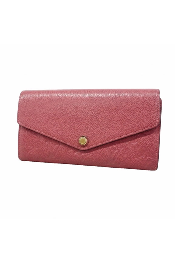 Pre-Owned Louis Vuitton Monogram Empreinte Portefeuille Sarah Long Wallet M62056 Rose Bruyre...