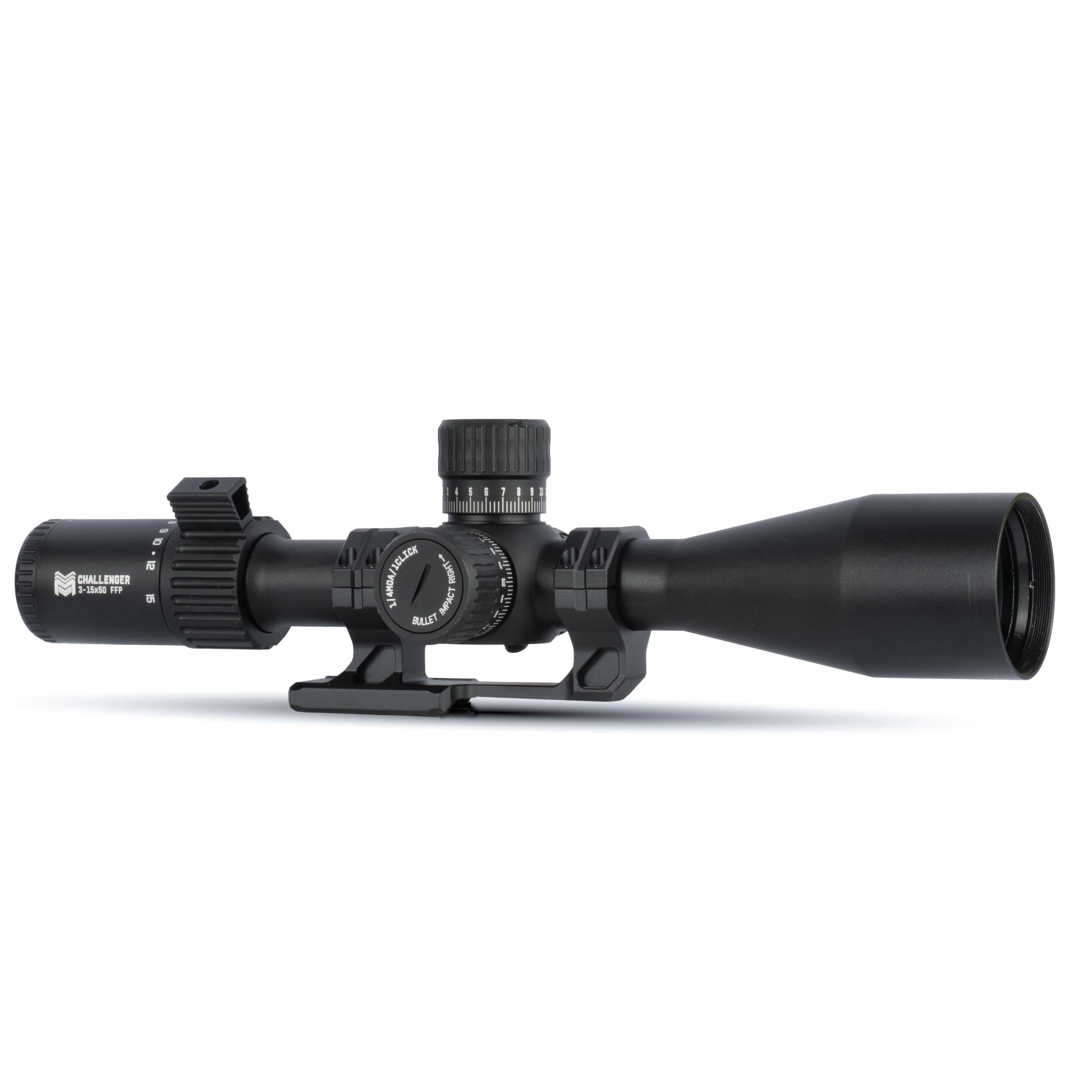 Monstrum Challenger 3-15x50mm 30mm Rifle Scope, First Focal Plane, MOA Reticle, Black