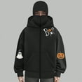 thumbnail image 4 of Towmus Womens Funny Balaclava Hoodie Casual Long Sleeve Zip Up Double Sweatshirt Halloween Clothes Fall Graphic Pullover Tops, 4 of 5