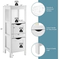 thumbnail image 4 of MAT EXPERT Small Bathroom Storage Cabinet,3-Tier Bathroom Floor Cabinet with 2 Detachable Drawers & Anti-Tipping Device, Wooden Small Cabinet for Office, Entryway，12" L x 12" W x 35" H (White), 4 of 9