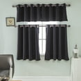 thumbnail image 2 of CVLIFE Solid Plain Blackout Short Curtain Eyelet Ring Top Cafe Kitchen Window Decor, 2 of 6