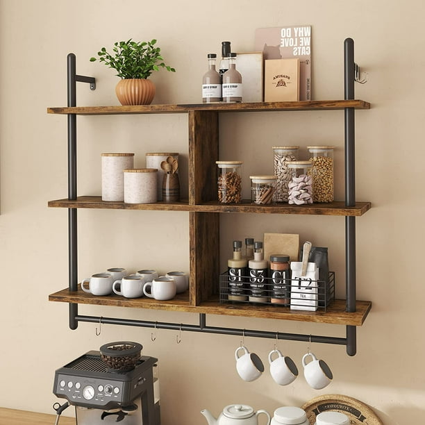 Estantes Flotantes para Cocina, Montaje Rápido en Pared, Soportes Metálicos Pinmoco 1J-RST