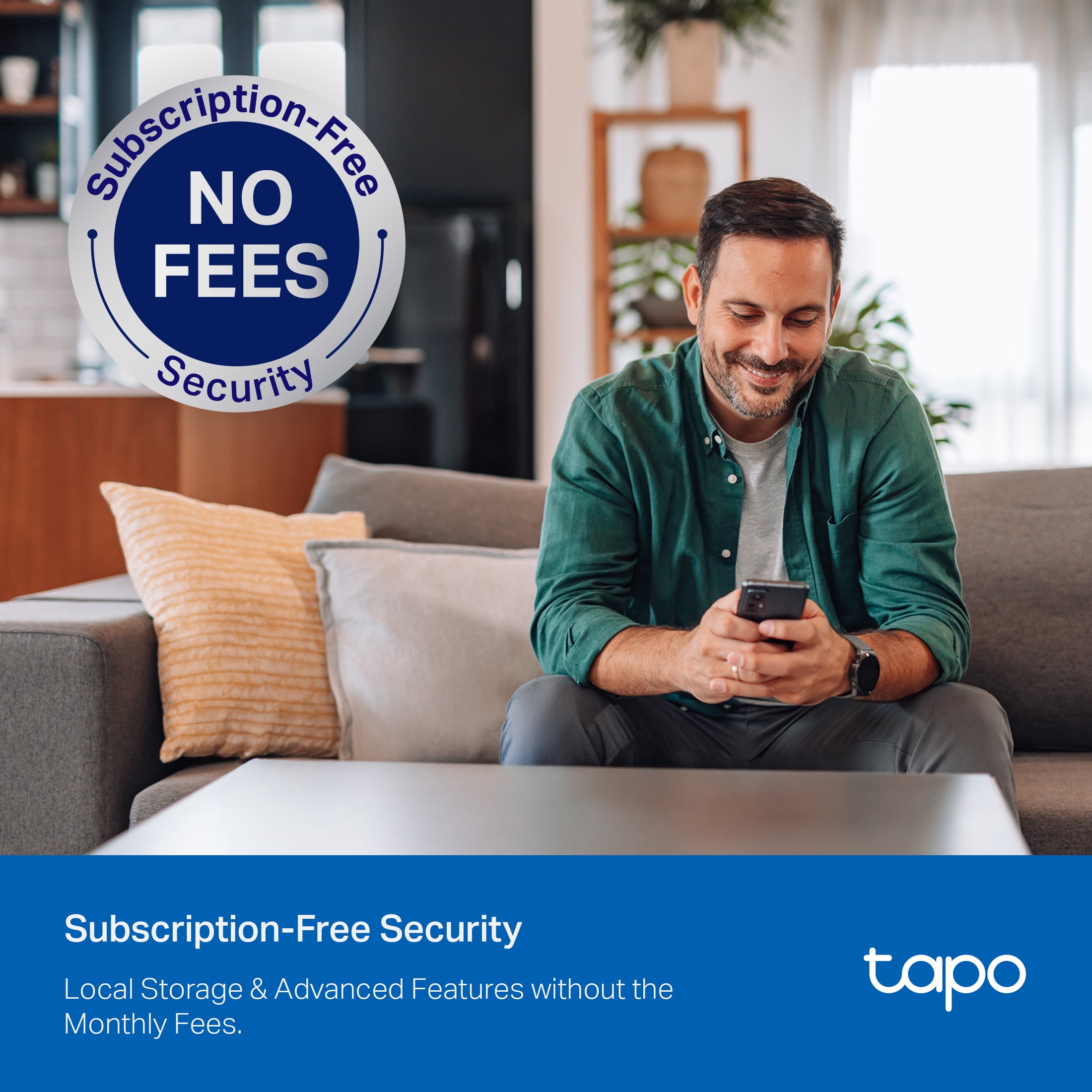 TP-Link Tapo TCW30 Indoor/Outdoor HD Security Camera with Pan/Tilt, Sound & Light Alarm, AI Detection & Local Storage — Enjoy 24/7 Coverage with No Subscription Costs