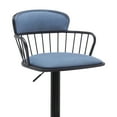 thumbnail image 4 of Nish 25-33 Inch Adjustable Barstool Chair, Soft Blue Fabric, Black Frame, 4 of 4