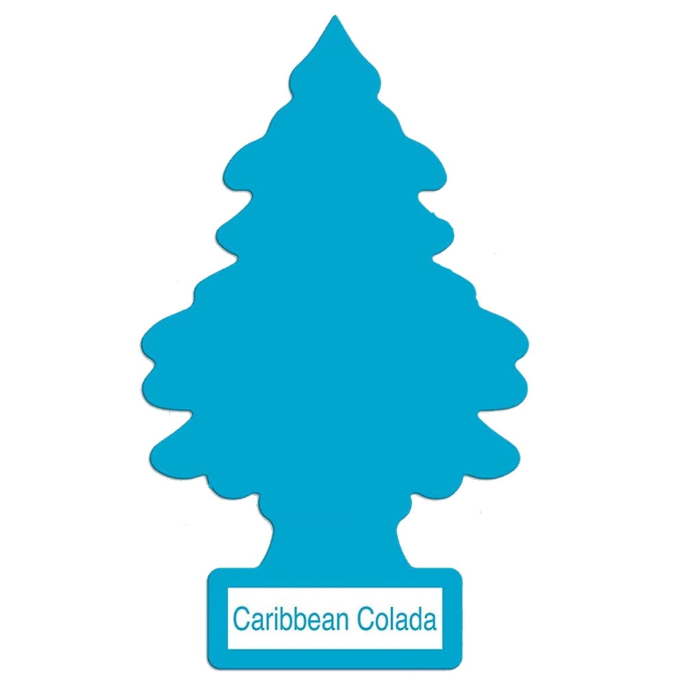 LITTLE TREES Car Air Freshener, Hanging Paper Tree for Home or Car, Caribbean Colada, 24 Pack