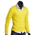 thumbnail image 1 of Aozrynl Men's Casual Long Sleeve V-neck Knitted Pullover Jumper Sweater Shirt Tops, 1 of 2