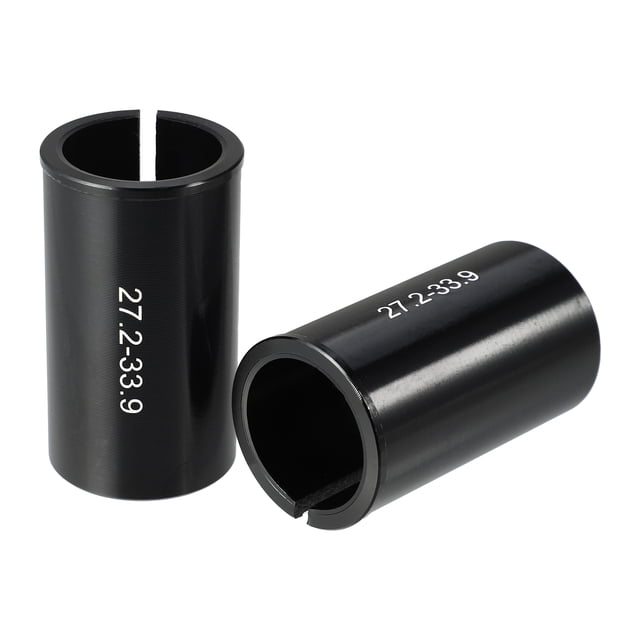 2 uds. De 27,2mm a 33,9mm, adaptador de tubo de poste de asiento de bicicleta, adaptador de manguito reductor de tija de sillín, aleación de aluminio negro
