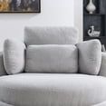 thumbnail image 4 of Muumblus 39"W Oversized Swivel Accent Barrel Chair with Storage Ottoman, Gray Teddy, 4 of 8