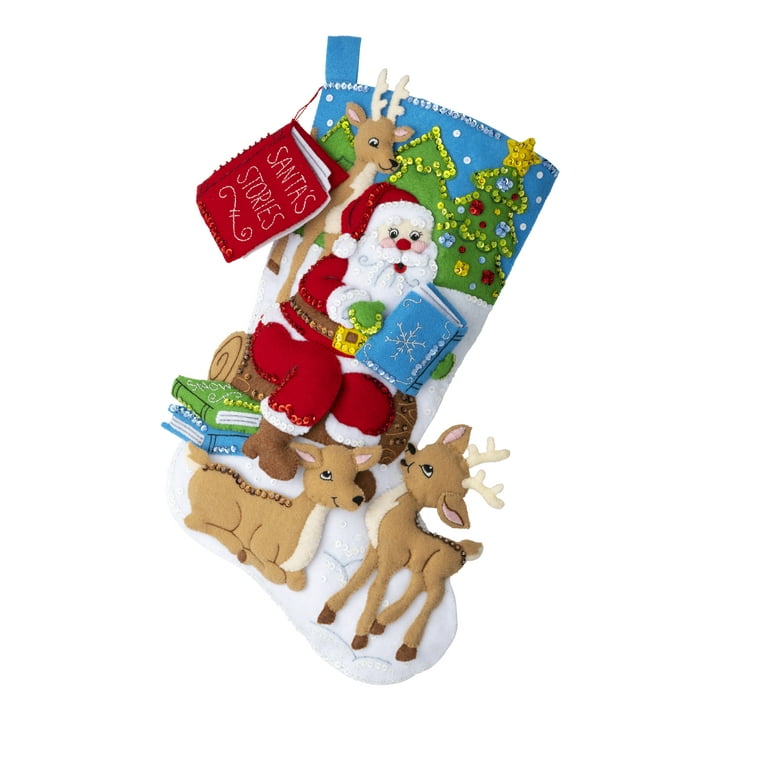Jolly Saint Nick Felt Christmas Stocking Kit - Felt Stocking Kits at  Weekend Kits