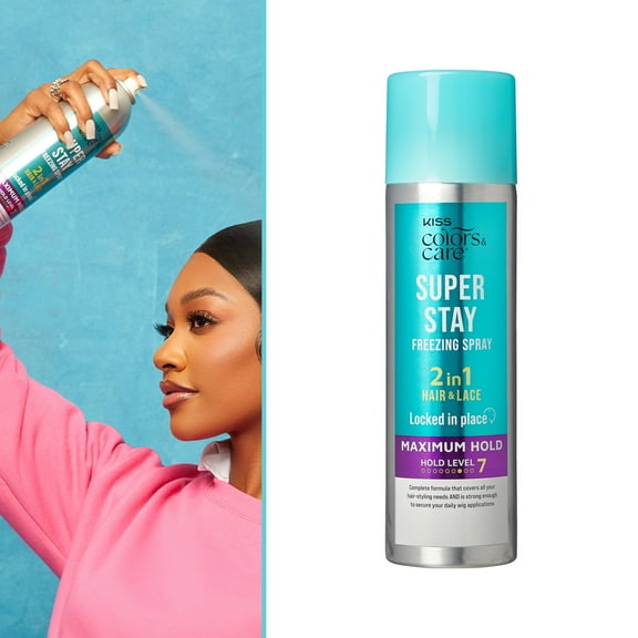 KISS Colors & Care 2-in-1 Hair & Lace Super Stay Freezing Spray 11.1 oz. (315 g)