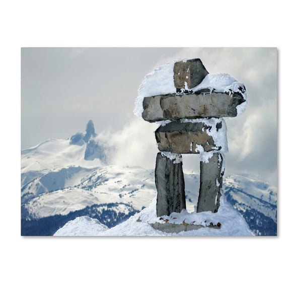 Trademark Fine Art Whistler Inukshuk par Pierre Leclerc Toile Murale, 14 par 19 Pouces
