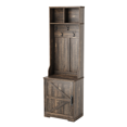thumbnail image 2 of 77" Coat Rack Freestanding,  5 Hooks, 2 Open Cubbies & Shoe Cabinet, Space Saving Entryway Furniture for Hallway, 2 of 3