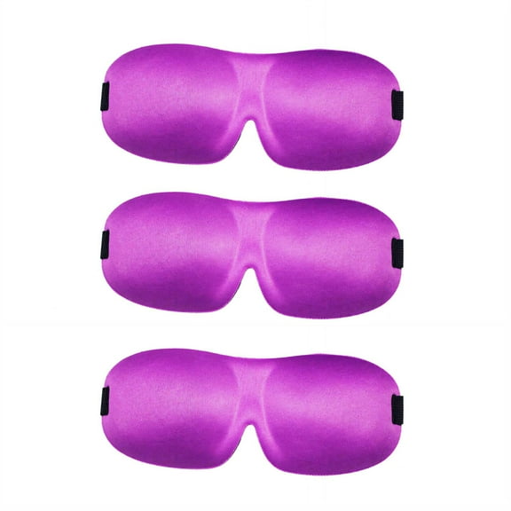 TELOLY 3Pcs Eye Mask,Effective Light Blocking Blindfold,Soft and Skin-Friendly Fabric Sleeping Eye Mask for Women/Men,Purple & Black & Blue