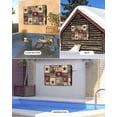 thumbnail image 2 of Outdoor TV Cover 48 to 50 Inch Weatherproof, Farmhouse Waterproof TV Screen Protector for Outside Decor with Zipper and Pocket 48"L x 30"H , Western Wood Texture Barn Star Red Brown, 2 of 7