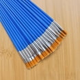 thumbnail image 3 of Pincel de pintura de 0,7 cm de ancho, varilla de plástico para niños, pincel de cabeza plana para óleo, pintura acrílica, pincel de cabeza plana azul, 3 of 5