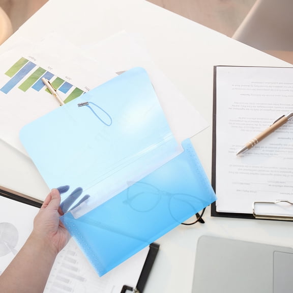 LOLIPPYY Blue PP Document Organizer Folder for Bills and Receipts Protection