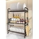 thumbnail image 1 of Escurridor Estante de Trastes Platos 3 Niveles Acero Inoxidable, Estilo Europeo (Negro), 1 of 3