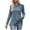 Blue-6, variant on Cotonie Women's V-Neck Tops Long Sleeve Solid Color Hollow Out T-shirt Casual Summer Autumn Blouse Basic Tops for Women Rose Gold XL