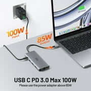 USB C Docking Station Dual Monitor Laptop Docking Station Triple Display USB C Hub Dual HDMI Adapter to 2 HDMI, VGA, 10Gpbs USB 3.1, USB 2.0, 100WPD, RJ45, Audio for Dell/Lenovo/Hp