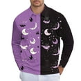 thumbnail image 2 of Awdenio Mens Shirts Long Sleeve Cute Halloween Shirts Print Casual Vintage Classic Golf Shirt, 2 of 7