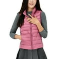 thumbnail image 3 of Lumento Women Outwear Stand Collar Down Jackets Long Sleeve Puffer Vest Casual Waistcoat Sleeveless Pink M, 3 of 3