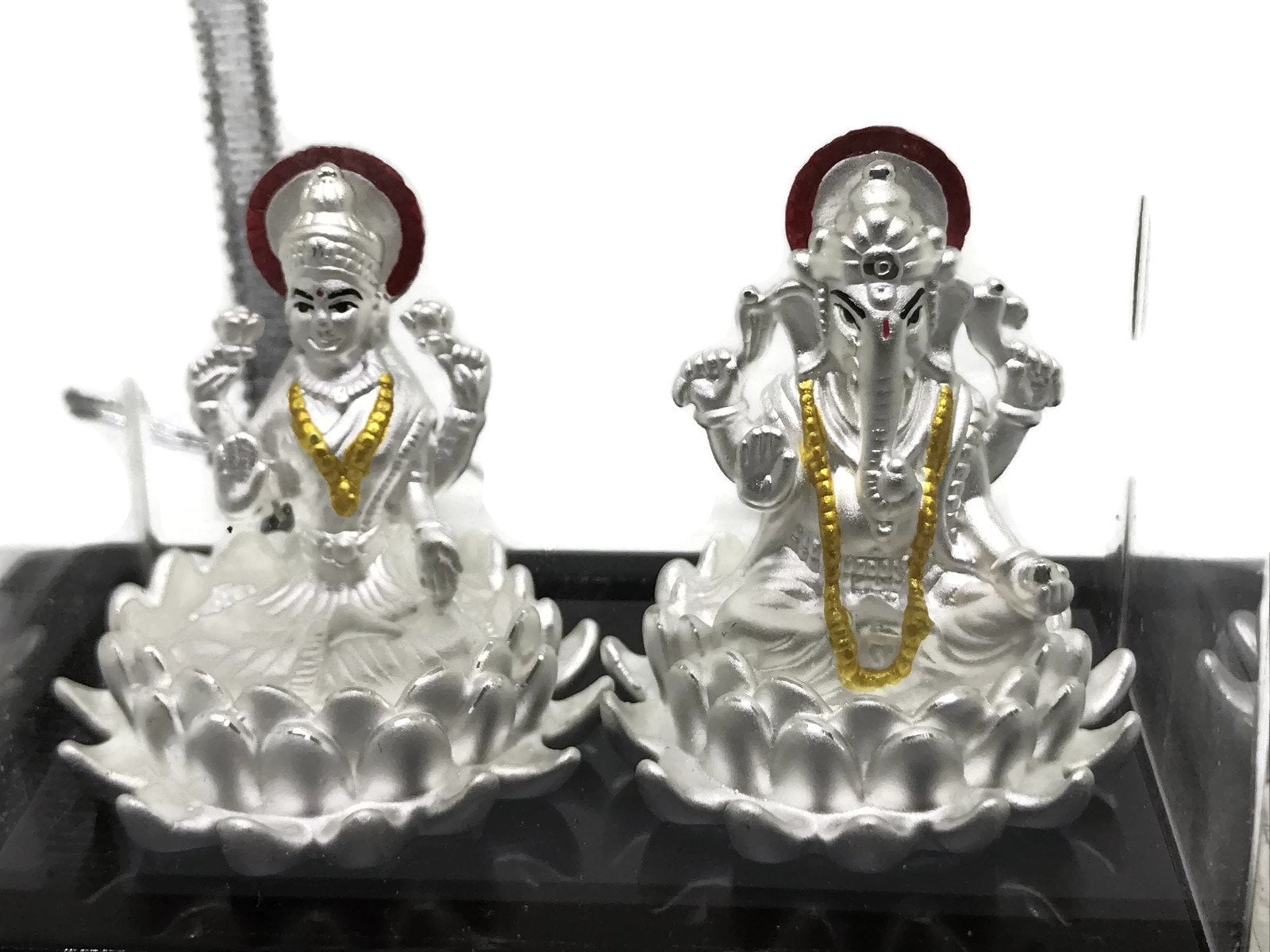 999 Pure Silver Ganesh & Lakshmi / Laxmi Idol / Statue / Murti