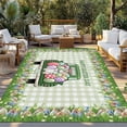 thumbnail image 2 of Spring Easter Outdoor Rug for Patio/Deck/Porch, Non-Slip Large Area Rug 4 x 6 Ft, Easter Eggs Bunny Truck Botanical Green Plaid Indoor Outdoor Rugs Washable Area Rugs, Camping Rug Carpet Runner, 2 of 8