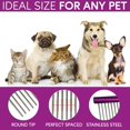 thumbnail image 4 of 10-inch Comfortable Pet Grooming Tool with Rounded Stainless Steel Teeth for Medium Coarse Fur - Easy Grip and Convenient - Purple, 4 of 4