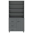 thumbnail image 3 of vidaXL Highboard HAMAR Solid Wood Pine Dark Grey, 3 of 5