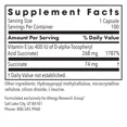 thumbnail image 2 of ARG Vitamin E Succinate - 400 IU d-Alpha-Tocopheryl Succinate - Antioxidant & Energy Support - Dry Powder Vegetarian Capsules - Hypoallergenic Formula - 100 Servings - 100 Capsules, 2 of 7