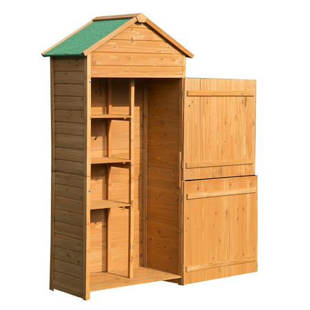 Wood Garden Shed Outdoor Tool Storage, Outdoor Armoire Furniture