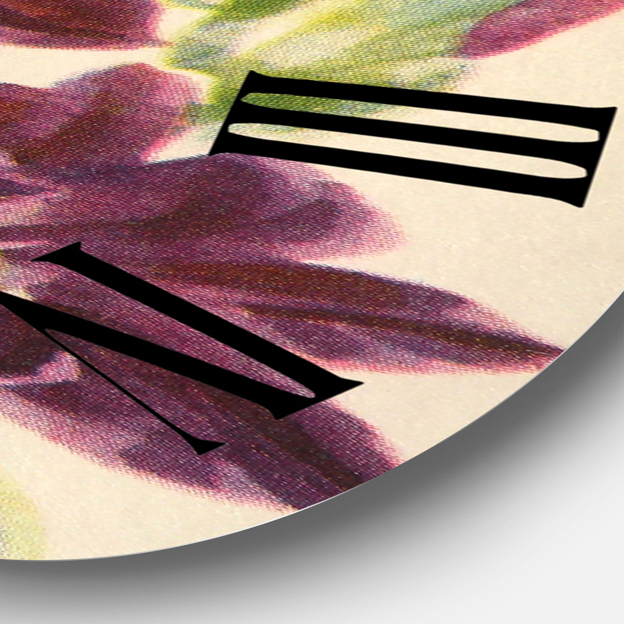 Designart 'Retro Light And Dark Pink Gladiolus' Traditional Wall Clock