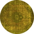 thumbnail image 1 of Ahgly Company Indoor Round Oriental Yellow Industrial Area Rugs, 7' Round, 1 of 4