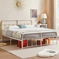 thumbnail image 2 of Taomika White King Size Modern Metal Platform Bed, 2 of 9