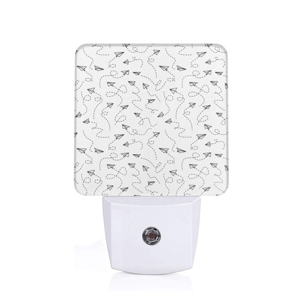 Balery Airplane Luz Nocturna LED con Sensor Automático, Enchufe con Sensor Crepuscular, Luz Suave de 0.5W para Dormitorio, Pasillo, Baño-EU