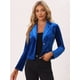 thumbnail image 2 of Chaqueta De Traje De Oficina De Negocios Con Solapa Y 1 Botón De Terciopelo Para Mujer Azul XL, 2 of 5
